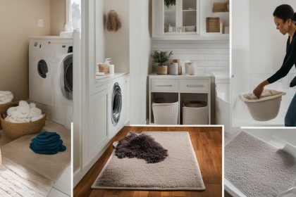 how to wash bathroom rugs with rubber backing